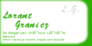 lorant granicz business card